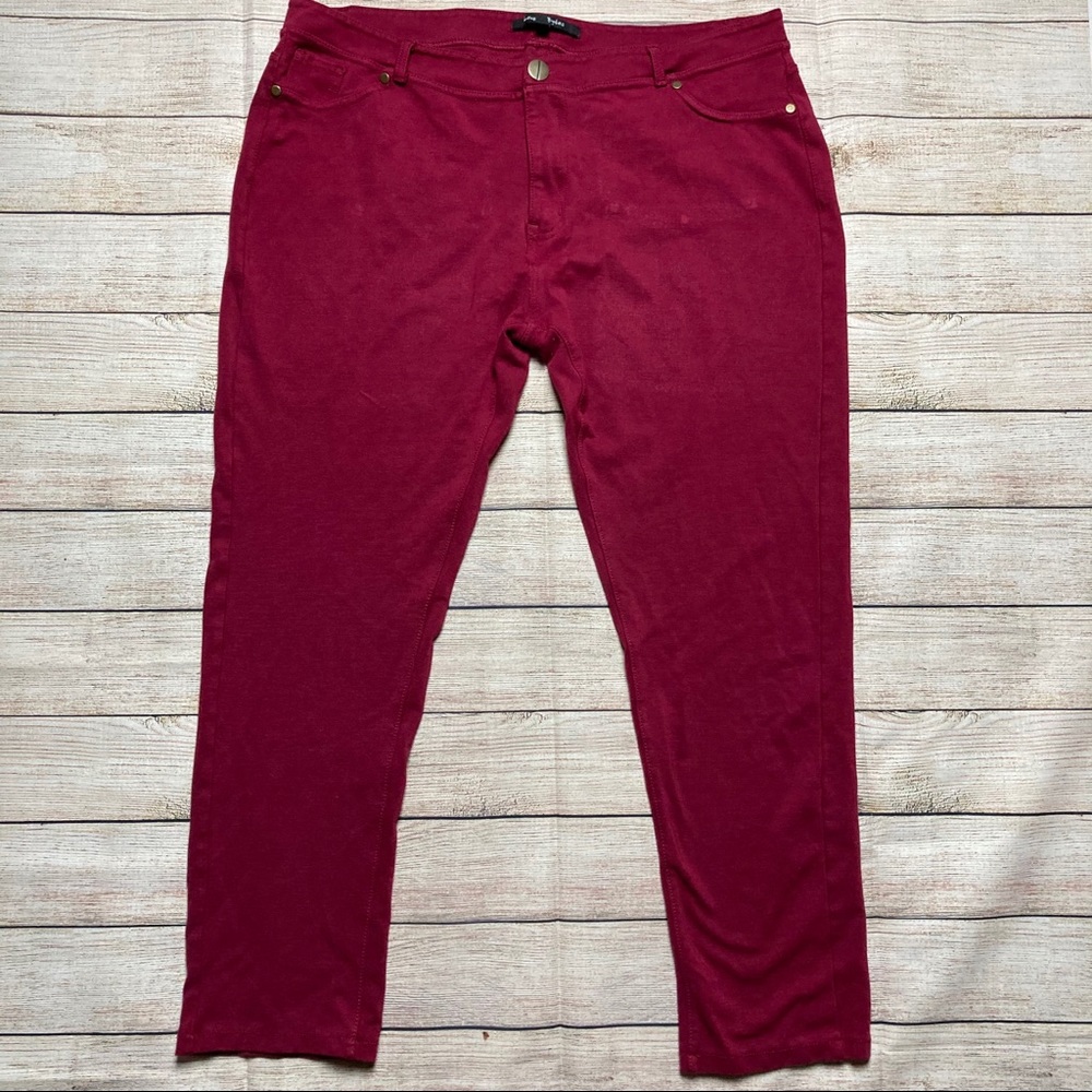 Love Bytes Dark Red Skinny Style Pants